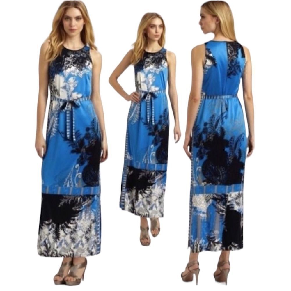 𝅺euc Elie Tahari Beatrice Delta maxi dress sz xs